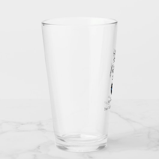 Eerste Vaderdag – Baby Footprints & Blue Hearts Glas (Rechts)