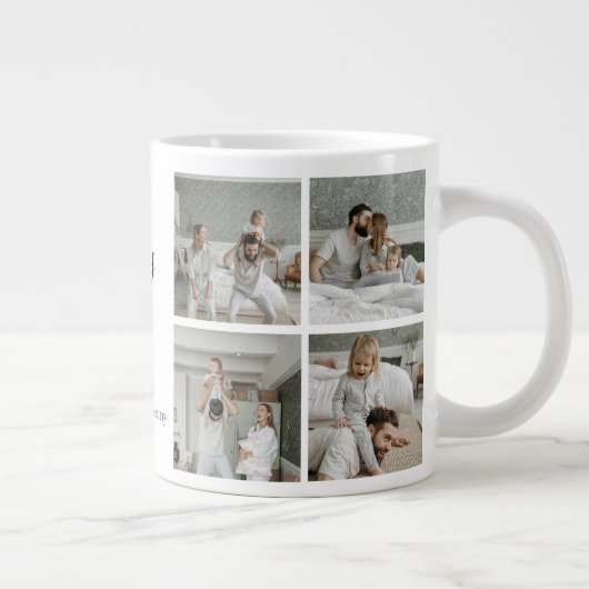 Eerste Vaderdag – Baby Footprints & Blue Hearts Grote Koffiekop (Rechts)