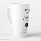 Eerste Vaderdag – Baby Footprints & Blue Hearts Latte Mok (Linkerhoek)