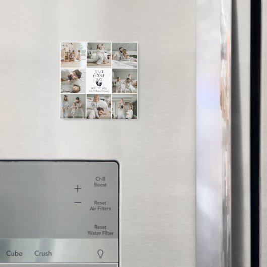 Eerste Vaderdag – Baby Footprints & Blue Hearts Magneet (Insitu (Koelkast))