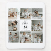 Eerste Vaderdag – Baby Footprints & Blue Hearts Muismat (Voorkant)