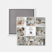 Eerste Vaderdag – Baby Footprints & Pink Hearts Magneet (Voorkant / Achterkant)