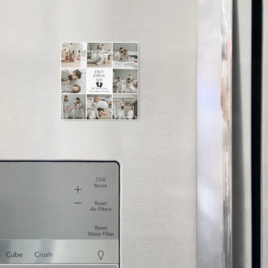 Eerste Vaderdag – Baby Footprints & Pink Hearts Magneet (Insitu (Koelkast))