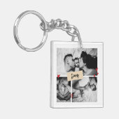 Eerste Vaderdag  Baby Foto collage Sleutelhanger (Voorkant Links)