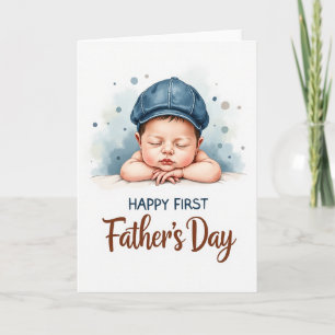 Eerste Vaderdag Baby Kunstkaart Kaart