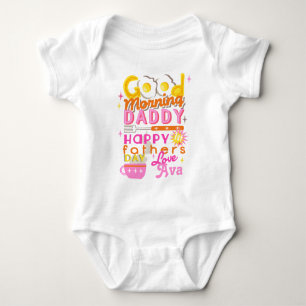 Eerste Vaderdag Baby Meisje Retro Shirt