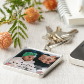 Eerste vaderdag Baby & papa Foto Sleutelhanger (Zijkant)