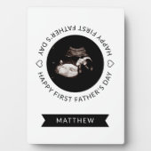 Eerste Vaderdag Baby Sonogram Hartfoto Fotoplaat (voorkant)