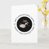 Eerste Vaderdag Baby Sonogram Hartfoto Kaart (Gele Bloem)