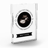 Eerste Vaderdag Baby Sonogram Heart Fotoblokken (Links)