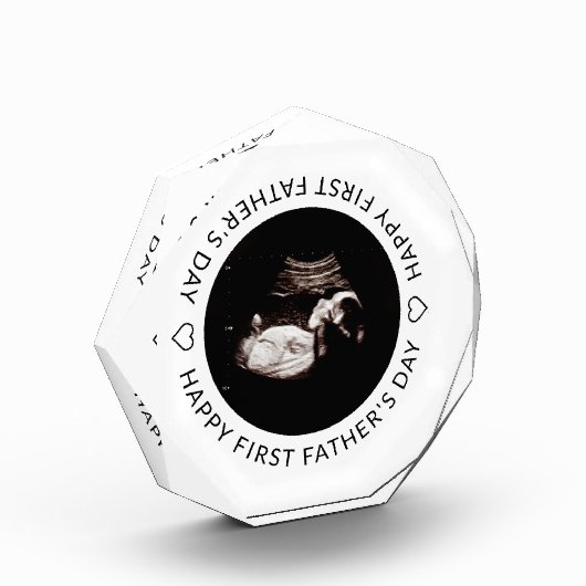 Eerste Vaderdag Baby Sonogram Heart Fotoblokken (Links)