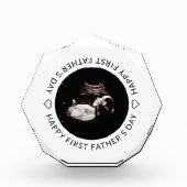 Eerste Vaderdag Baby Sonogram Heart Fotoblokken (Voorkant)