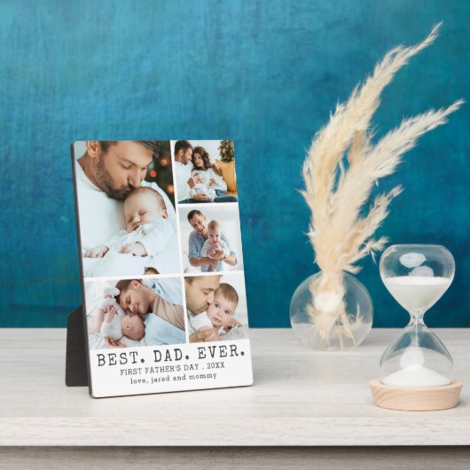 Eerste Vaderdag BESTE DAD OOIT 5 foto's Fotoplaat (Zijkant)