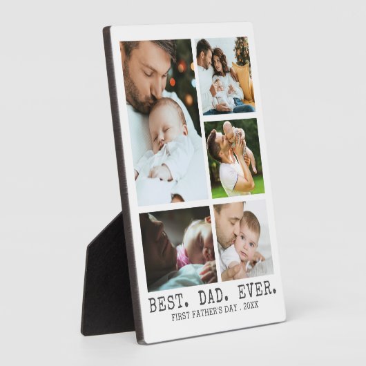 Eerste vaderdag BESTE DAG OOIT Foto Collage Fotoplaat (Zijkant)