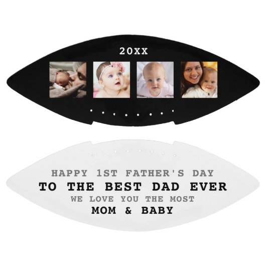 Eerste Vaderdag Beste vader ooit 4 Foto Collage American Football (Panelen)