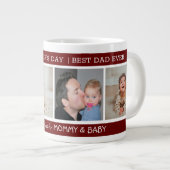 Eerste Vaderdag Beste vader ooit 4 Fotomaroon Grote Koffiekop (Voorkant rechts)