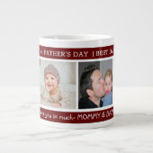Eerste Vaderdag Beste vader ooit 4 Fotomaroon Grote Koffiekop (Voorkant)
