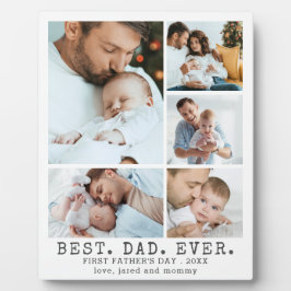 Eerste Vaderdag BESTE VADER OOIT 5 Fotocollage Fotoplaat