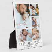 Eerste Vaderdag BESTE VADER OOIT 5 Fotocollage Fotoplaat (Zijkant)