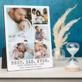 Eerste Vaderdag BESTE VADER OOIT 5 Fotocollage Fotoplaat (Zijkant)