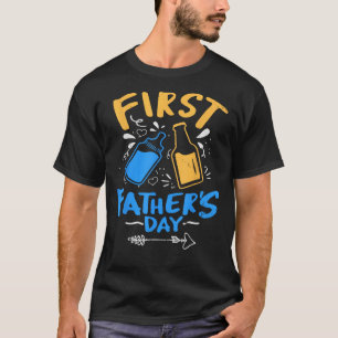 Eerste Vaderdag Bier Baby Fles Daddy 2023 VI T-shirt