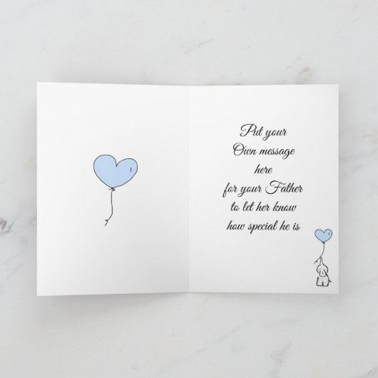 Eerste Vaderdag blauw onsie bodysuit Kaart (Binnen)