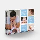 Eerste Vaderdag Blue 4 Photo Collage Block Fotoblokken (Links)