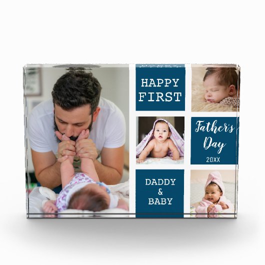 Eerste Vaderdag Blue 4 Photo Collage   Fotoblokken (Voorkant)