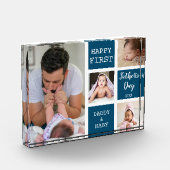 Eerste Vaderdag Blue 4 Photo Collage Fotoblokken (Links)