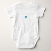 Eerste Vaderdag Blue Heart Custom Romper (Achterkant)