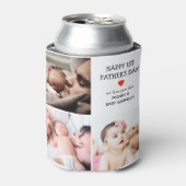 Eerste Vaderdag Cadeau | Cute Foto Collage Blikjeskoeler (Blikje Voorkant)