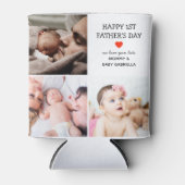 Eerste Vaderdag Cadeau | Cute Foto Collage Blikjeskoeler (Voorkant)