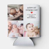 Eerste Vaderdag Cadeau | Cute Foto Collage Blikjeskoeler (Achterkant)