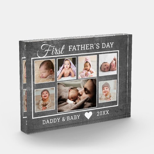 Eerste Vaderdag Chalkboard 7 Fotocollage  Fotoblokken (Links)