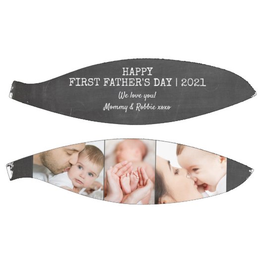 Eerste vaderdag Chalkboard Aangepast 3 Foto Basketbal (Panelen)