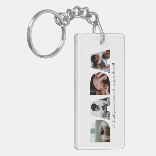 Eerste Vaderdag Dada foto collage cadeau Sleutelhanger (Voorkant Links)