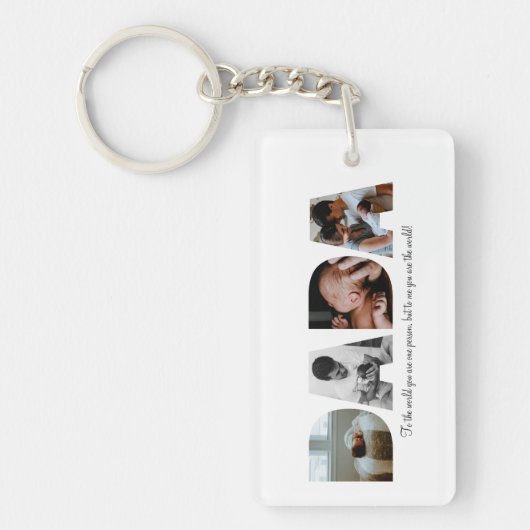 Eerste Vaderdag Dada foto collage cadeau Sleutelhanger (Voorkant)