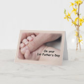 Eerste Vaderdag, de Duim van de Holding van de Kaart (Gele Bloem)