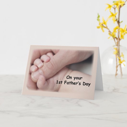 Eerste Vaderdag, de Duim van de Holding van de Kaart (Gele Bloem)