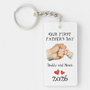Eerste Vaderdag Emotionele Daddy Baby Liefdeskunst Sleutelhanger