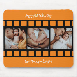 Eerste Vaderdag filmstrip Fotoraster Nieuwe vader Muismat