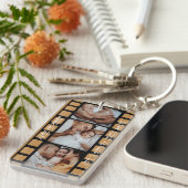 Eerste Vaderdag filmstrip Fotoraster Nieuwe vader Sleutelhanger (Voorkant Rechts)