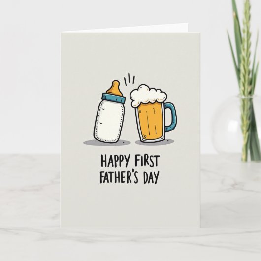 Eerste Vaderdag Fleskaart Kaart (Voorkant)