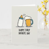 Eerste Vaderdag Fleskaart Kaart (Gele Bloem)