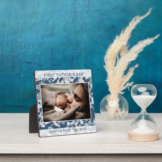 Eerste Vaderdag Foto Blue Camo Fotoplaat (Insitu)