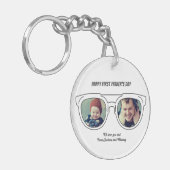 Eerste Vaderdag Foto Collage Dad Son Daughter Sleutelhanger (Voorkant Links)