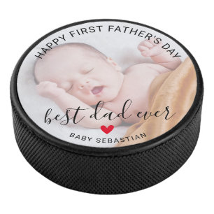 Eerste Vaderdag Foto Hockey Puck