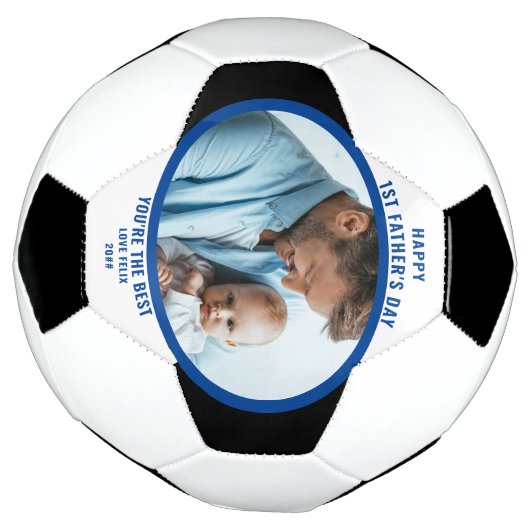 Eerste Vaderdag Foto Persoonlijk Voetbal (Gedraaid)