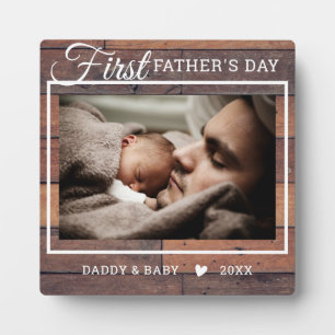 Eerste Vaderdag Foto: Rustic Pallet Wood Fotoplaat