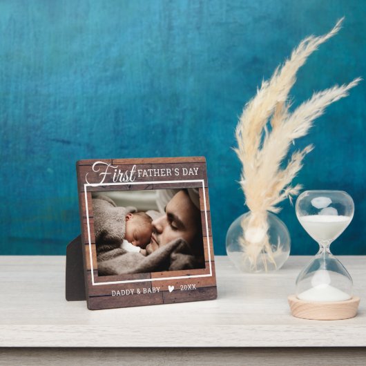 Eerste Vaderdag Foto: Rustic Pallet Wood Fotoplaat (Insitu)